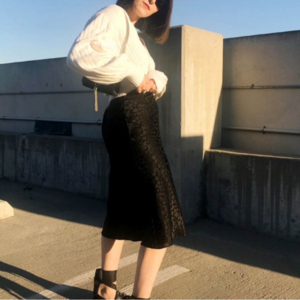 RARE Realisation Par Black Heart A-Line Skirt